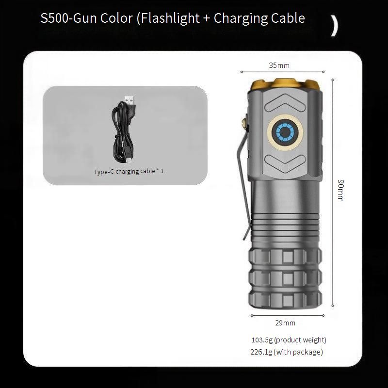 3-Eye Mini Monster Flashlight - 1000 Lumens Ultra Bright, Portable Aluminum Alloy With Tail Magnet, Compact EDC Light For Camping/Hiking/Emergency_voghion.com