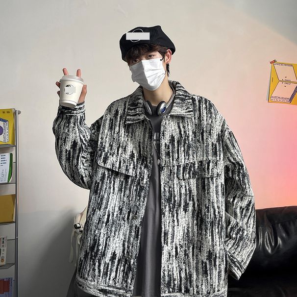 Herrenbekleidung Street Blasting Jeansjacke für Herren Frühlings- und Herbsttrendmarke Ins Style Hip Hop Jacke Herbsttrend Hübsche und hochwertige Oberteile_voghion.com