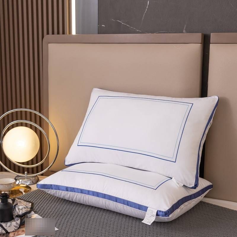 Travesseiro de veludo com penas tridimensionais de dupla face lixado, núcleo de travesseiro para hotelaria, 48*74 cm_voghion.com