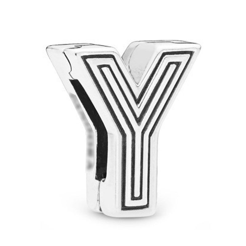 Tworzenie biżuterii Dora White Copper Plated Silver 26 Letters Series Silikonowy klips mocujący Uniwersalny sznurek DIY Akcesoria Koraliki_voghion.com