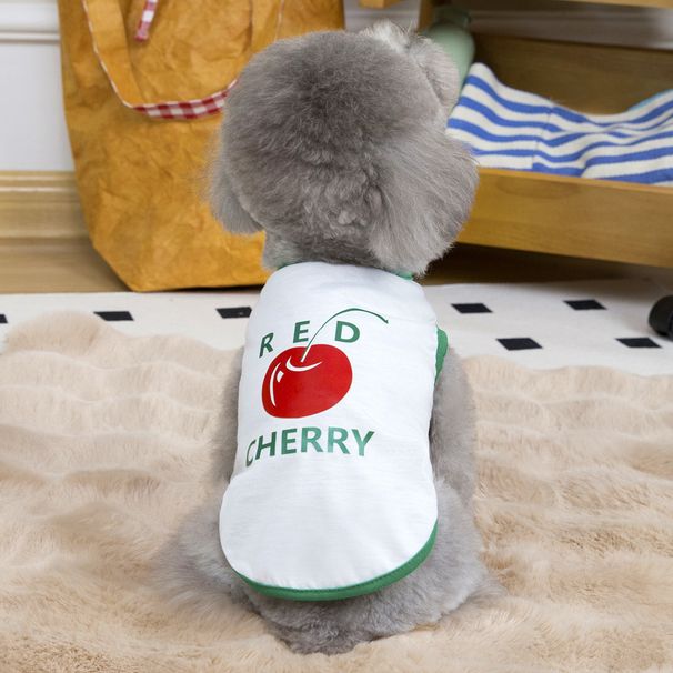 Spring New Teddy Bichon Pet Clothes Cat Small Dog Summer Thin Fruit Vest_voghion.com