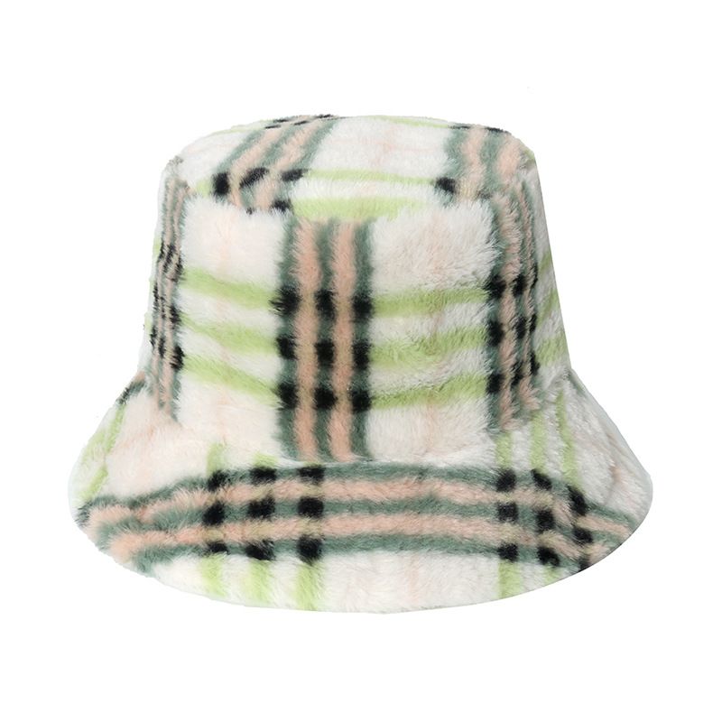 Sombrero de pescador a cuadros para mujer, estilo británico versátil, cálido y frío, nueva tendencia de otoño e invierno_voghion.com