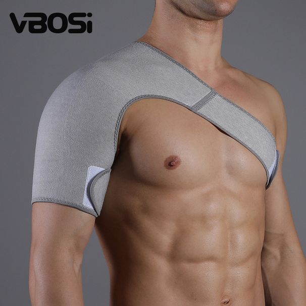 VBOSI Schulterstütze für Outdoor-Sportarten – atmungsaktive und warme Schutzausrüstung für Training, Radfahren, Fitness (Unisex, eine Schulter, grau)_voghion.com