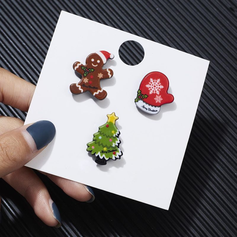 Christmas collection New Santa Claus crutch Elk acrylic Christmas paper card brooch set ornaments_voghion.com