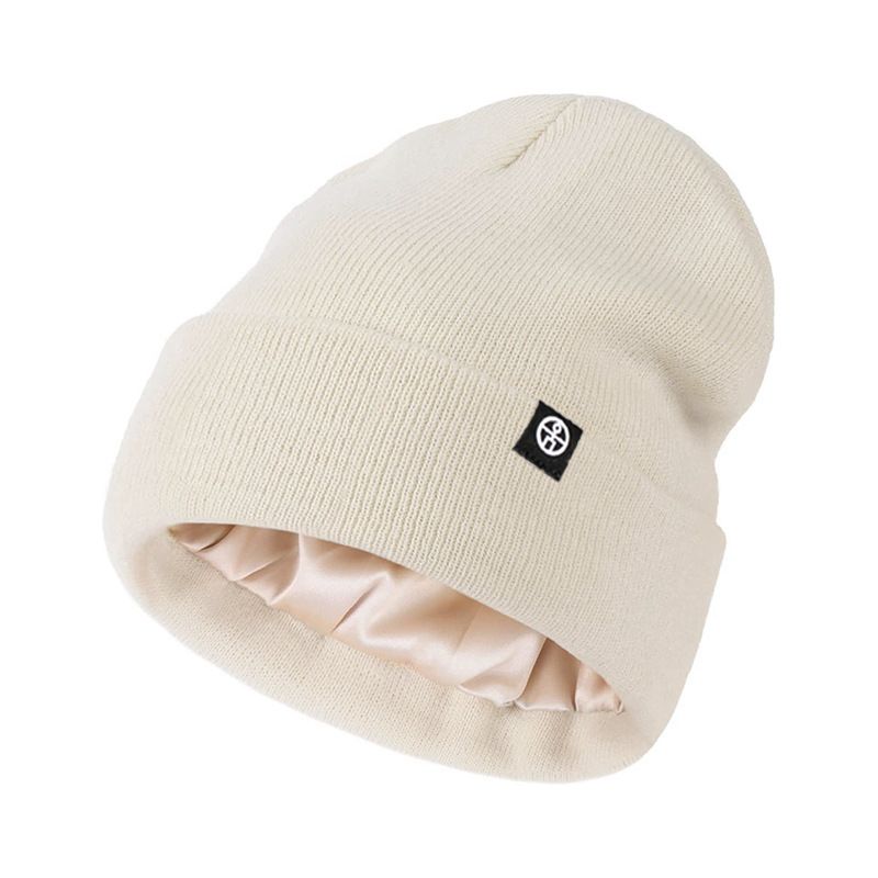 Knit Hat Women Winter Outdoor Warm Sleeve Ear Protection Hat Men Silk Lining Flap Cold Hat_voghion.com