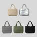 Women's Bags New Nylon Quilted Cotton Tote Bag Women's Striped Lightweight Down Cotton Shoulder Messenger Bag Handbag_voghion.com