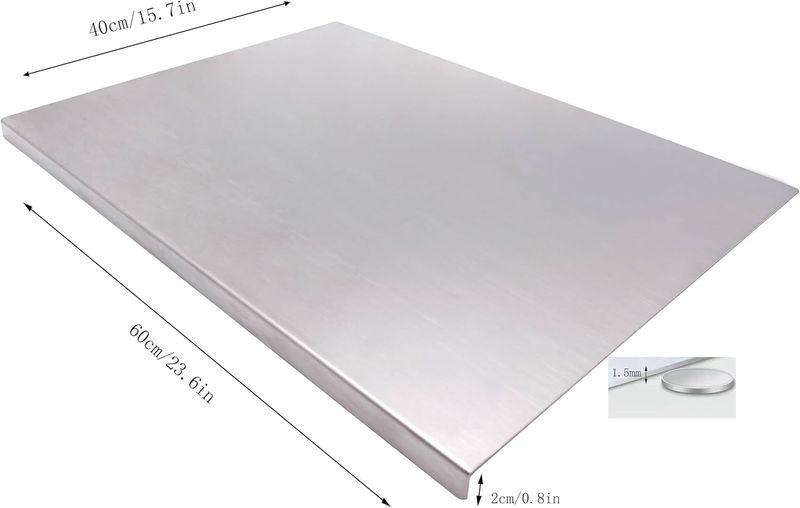 Wannilen Stainless Steel Cutting Boards for The Kitchen, Suitable for Meat, Fruits, Vegetables, Bread, and Baking Large-sized Cutting Boards_voghion.com