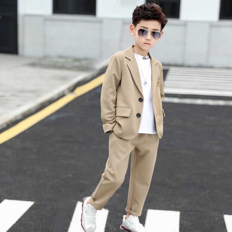 Boys Suits Casual Suits Handsome Boy Small Suits Flower Girl Dresses Spring And Autumn Children's Host Performance Clothing_voghion.com