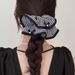 Fascia per capelli con fiocco in tessuto scozzese bianco e nero, per intestino crasso, dolce, elastica per capelli, accessori per capelli coreani, delicati e versatili_voghion.com