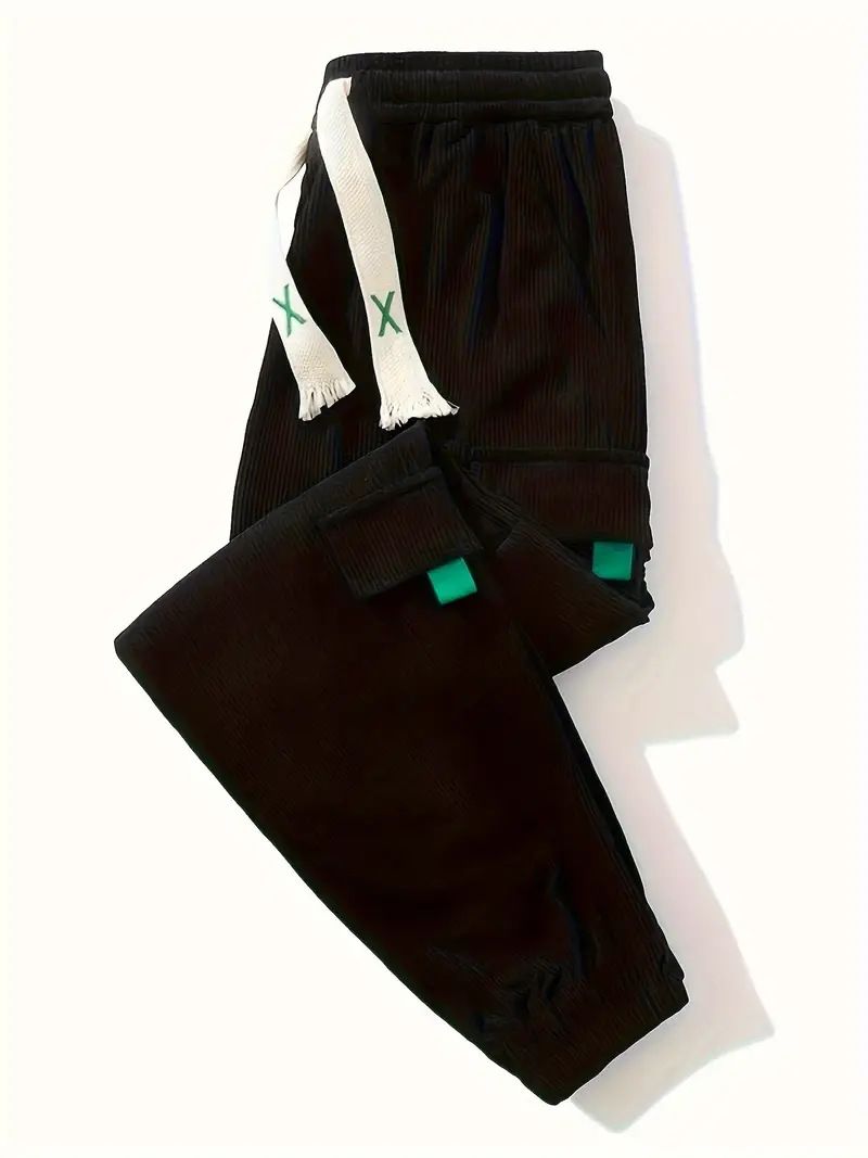 Vêtements pour hommes, salopettes en velours côtelé grande taille, pantalons à revers élégants, tendance et polyvalents_voghion.com