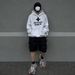 Men's Clothing Korean Version Of The Cross Print Washed Old Casual Loose Hooded Pullover Sweater Men's Vibe Style_voghion.com