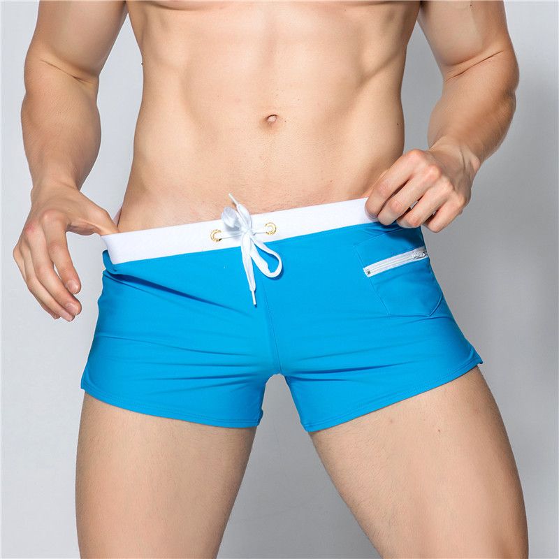 Schnelltrocknende Badehose für Herren mit Fronttaschen – Sonnenschutz LSF 50+ für Strand und Pool (Boardshorts, 12,7 cm Innennaht, Schwarz/Blau/Marineblau)_voghion.com