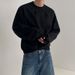 Round Neck Silhouette Design, Long Sleeved Sweatshirt, Men's Casual Loose Fitting Pullover, Niche Top_voghion.com