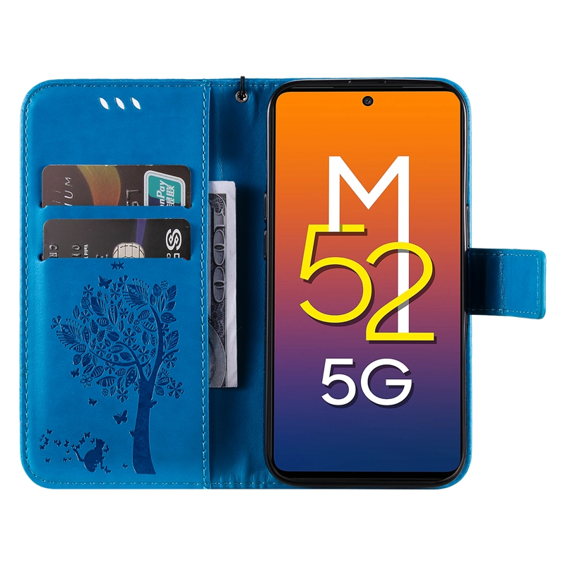 Reliëf katten portemonnee hoesje voor Samsung Galaxy M33 M53 M21 M30 M30S M31S M32 M51 M52 M60S M11 M10 M10S M01 PU lederen flip_voghion.com