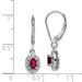 Sterling Silver Rhodium Plated Diamond And Lab Created Ruby Dangle Leverback Earrings_voghion.com