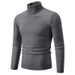 Autumn and Winter New Simple Solid Color Fashion Men's Casual High Neck Underlay Sweater_voghion.com