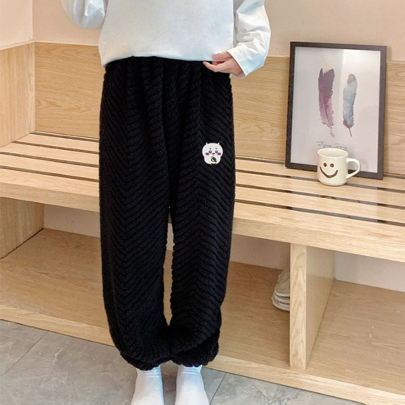 Strolling göttliche verdickte Flanell-Schlafhose für Frauen, Winter Korallen Samt Damenhose, Hauskleidung kann getragen werden_voghion.com
