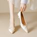 Pointed Single Shoes Women's Thin Heel Niche Design Cat Heel Cross Belt Shallow Mouth High Heels Soft Sole_voghion.com