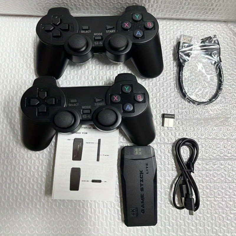 Console de jeu vidéo 64 go, 10000 jeux intégrés, rétro, contrôleur sans fil, bâton de jeu pour meilleur cadeau de noël pour enfant_voghion.com