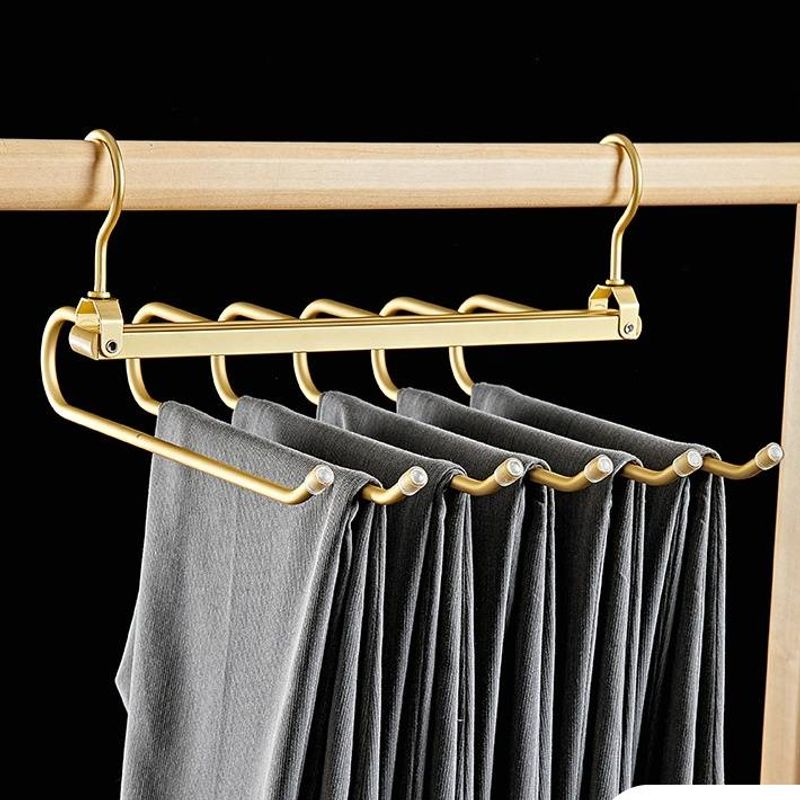 Ev Depolama Katlanır Alüminyum Alaşım Pantolon Askısı Ev Sihirli Çok Katmanlı Pantolon Askısı Bold Pantolon Askısı Pantolon Depolama Rafı_voghion.com
