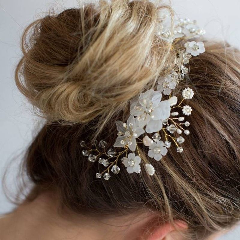 Haarsieraden Nieuwe Hot Selling Bruids Handgemaakte Bloem Haarkam, Witte Bruidsjurk Accessoires, Hoofdtooi, Bruidsaccessoires_voghion.com