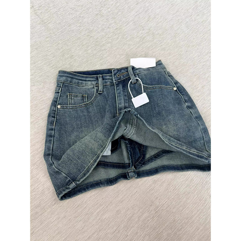 Damenbekleidung Großer Retro-Jeansrock mit hoher Taille für den Sommer, neuer fetter, elastischer, schmaler A-Linien-Rock, Anti-Exposition-Hüftrock_voghion.com