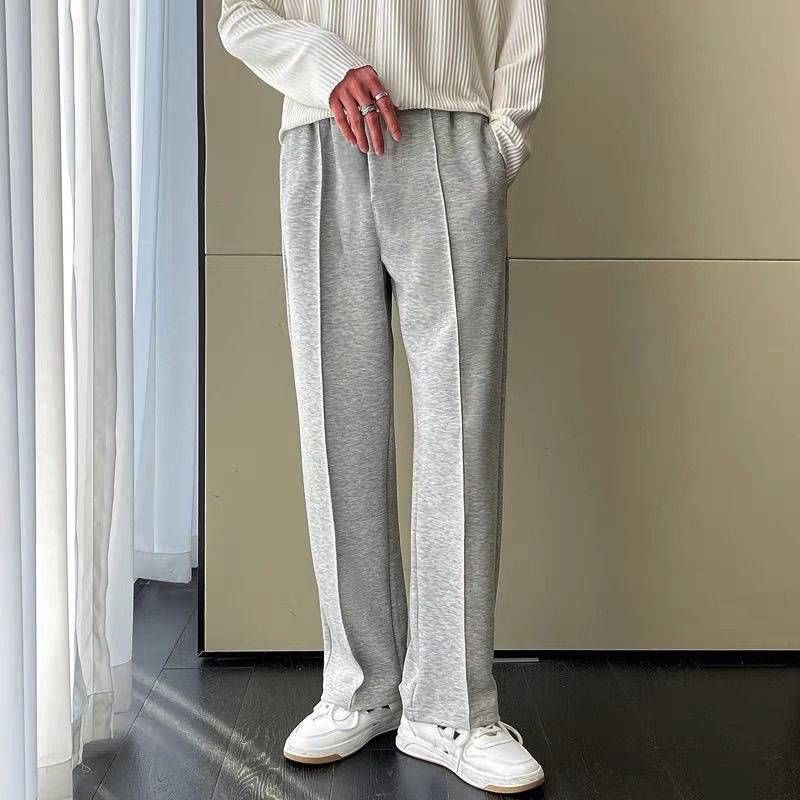 Men's Clothing Straight Sports Pants Men's White Casual Trousers Wide Leg Pants Spring And Autumn Sweatpants_voghion.com