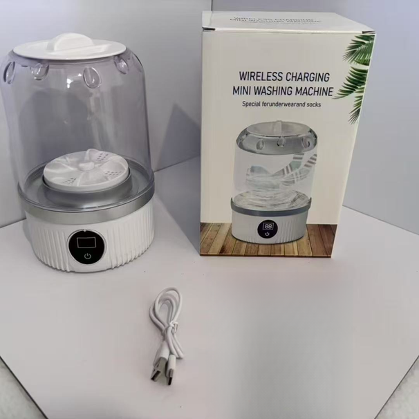 Wiederaufladbarer Mini für Unterwäsche, Socken, Wäschebecher, Heimgebrauch im Schlafsaal, tragbare kleine kabellose Waschmaschine_voghion.com