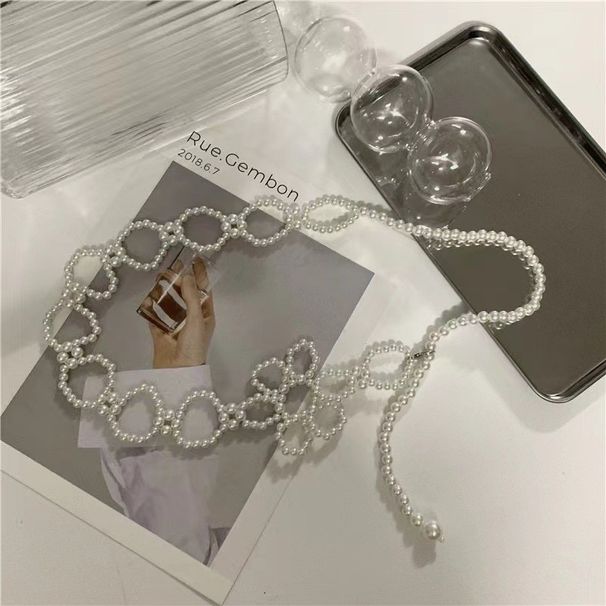 Perlenhohlriemen Fünfblättriger Blumengürtel Crossbody Persönlichkeit Gewebte Perlen Taille Ins Kette Frauen Trendy_voghion.com