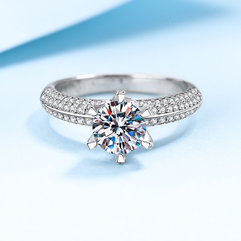 Half The Country S Silber für Frauen Vergoldet PT950 Moissanite Diamant Ring Fassung_voghion.com