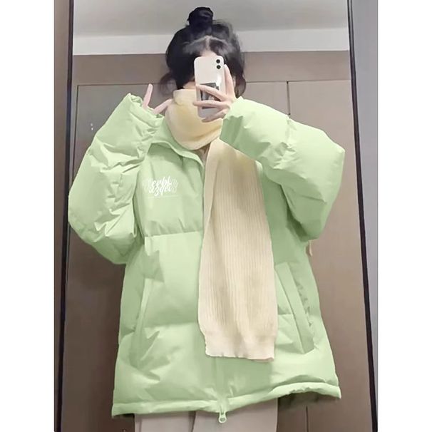 2024 Winter New Small Stove PU Leather Jacket for Women's Niche Laziness, Loose, Thick Coat, Cotton Coat_voghion.com