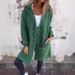 2024 autumn/winter new women's solid color flip tie pocket cardigan single breasted mid length jacket_voghion.com