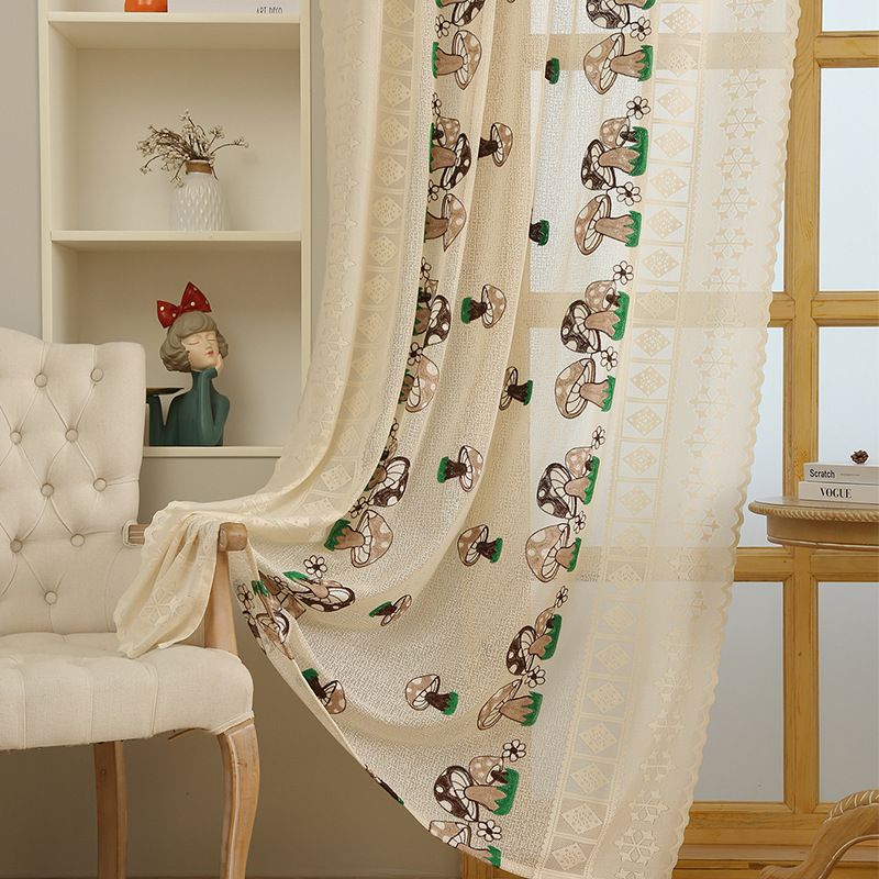 French Style Butterfly Embroidered Sheer Curtains - Cream Voile Window Drapes For Bedroom & Living Room (Light Filtering, Elegant Home Decor)​​_voghion.com