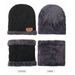 Cappello da uomo in maglia tre pezzi più cappello in pile Sciarpa da donna Guanti touch screen Tuta invernale calda_voghion.com