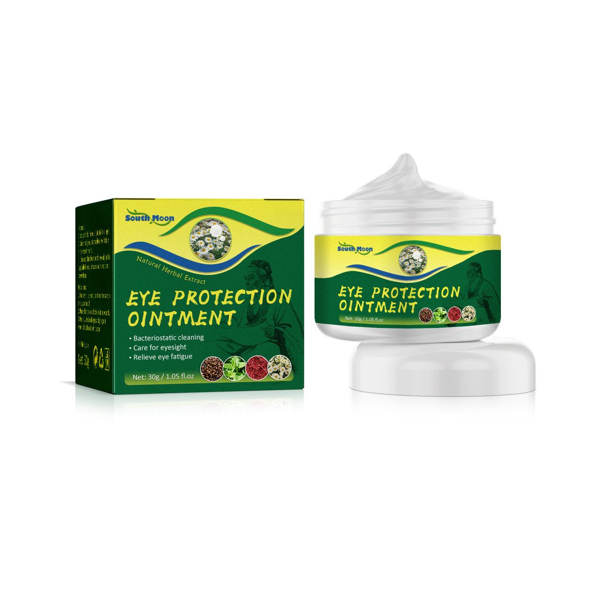 South Moon Eye Protection Ointment, Alleviate Eye Fatigue Dry Eyes, Acid Bilges Firming Moisturizing Massage Eye Ointment For External Use Only_voghion.com