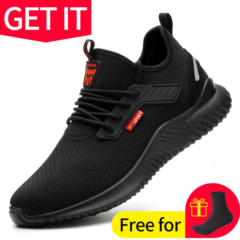 Veiligheidswerkschoenen voor heren, buitenschoenen van staal met neus en neus, voor heren, lekbestendig, lichtgewicht veiligheidsschoenen van hoge kwaliteit_voghion.com