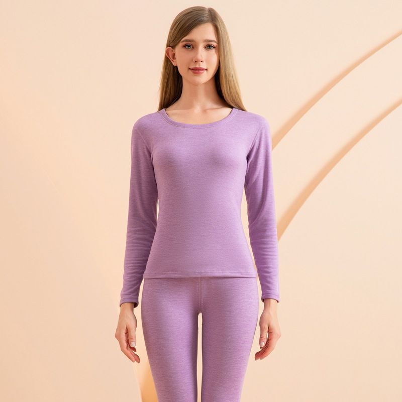 Completo intimo termico da uomo e da donna - misto cashmere e seta, foderato in pile, caldo strato di base invernale, manica lunga e pantaloni unisex, morbido e traspirante_voghion.com