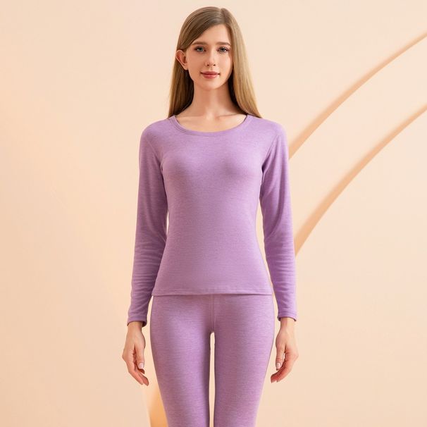 Completo intimo termico da uomo e da donna - misto cashmere e seta, foderato in pile, caldo strato di base invernale, manica lunga e pantaloni unisex, morbido e traspirante_voghion.com