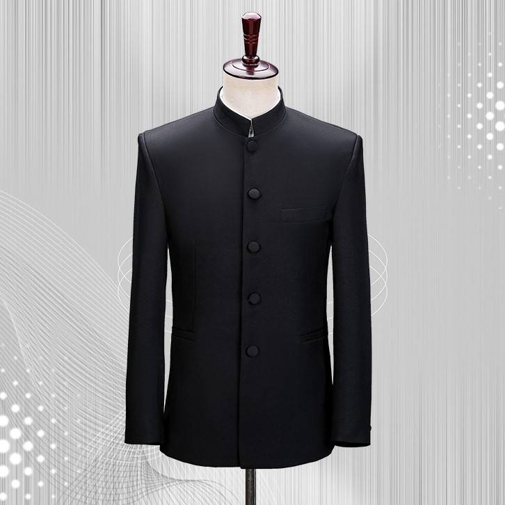 Herrenbekleidung Anzug Herren Performance-Kleidung Schwarzer Herrenanzug für Sänger Bühnenchor Herrenanzug mit Stehkragen_voghion.com