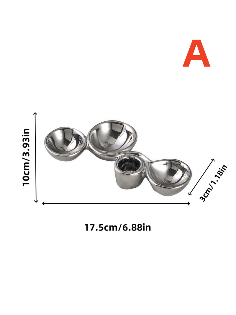 1pc One-line Shape High-end Design Ceramic Candle Holder Is Suitable For Countertop Entrance Multi-scene Ornament Decoration Candle Holder_voghion.com