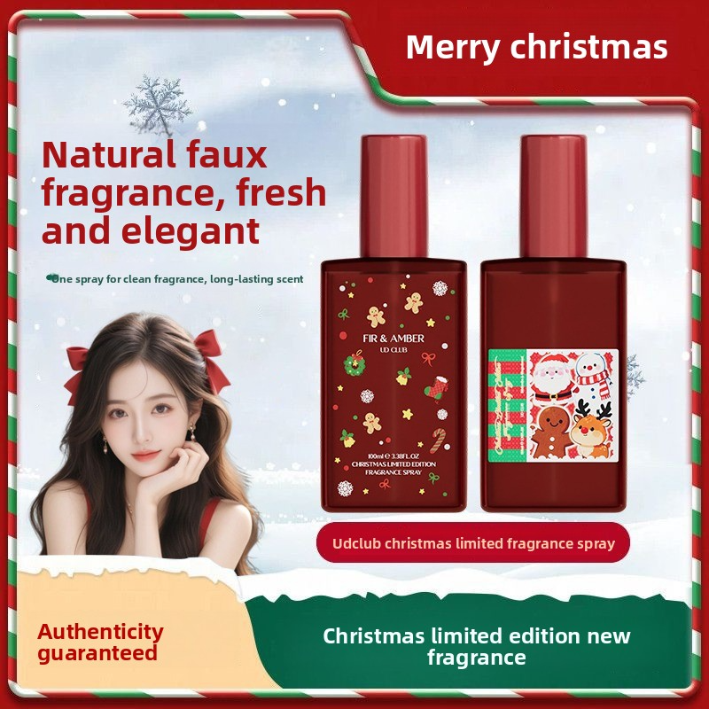 100ml Christmas Limited Fragrance Spray - Multi-Scene Deodorizing Long-Lasting Scent (Fir & Amber/Edelweiss & Gingerbread)_voghion.com