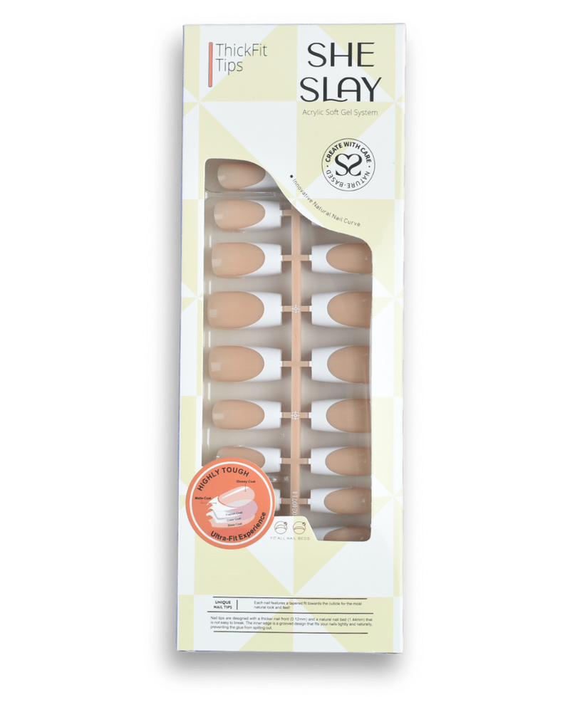 SheSlay TickFit Tips | 140pcs Multi-Color French Press-On Nails – Clear, Nude, Pink_voghion.com