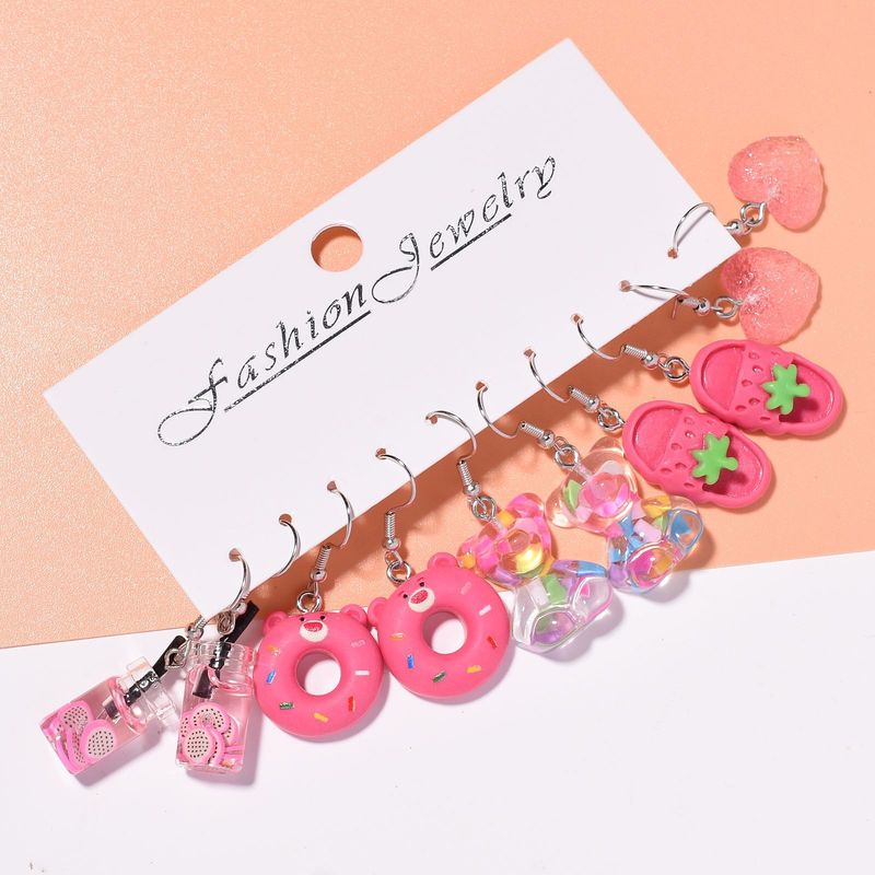 1 Set Sweet Color Block Enamel Resin Drop Earrings_voghion.com