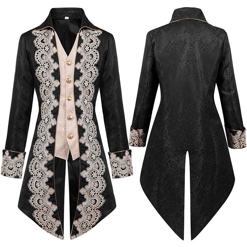 Halloween vampire punk medieval jacket gothic victorian frock coat uniform_voghion.com