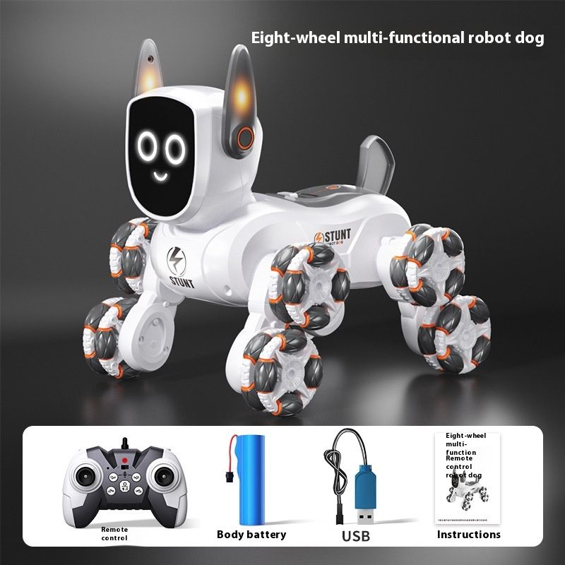 2.4G Achtwiel Stunt Mechanische Gebarensensor Coole Zingende Intelligente Robot Elektrisch Huisdier Honden Speelgoed_voghion.com