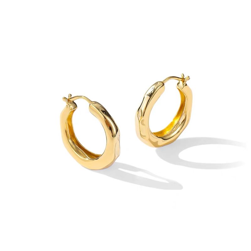Orecchini a cerchio unici con ago d'argento fluente 2024, nuovi design di nicchia per donne, eleganti gioielli per le orecchie_voghion.com