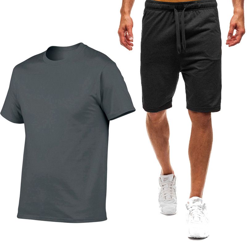 Direkt Liwwerung vun neie Summersport-Casual-T-Shirten fir Männerkleeder, Fitness-Lafshorts a Kuerzärmelkostümer_voghion.com