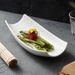 Gemüsesalat Hotel Boot-förmiges Restaurant Unregelmäßiges kaltes Gericht Kommerziell Kreative Keramik Weiße Dessertschale_voghion.com