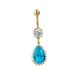 Teardrop Blue Topaz Belly Ring - 316L Surgical Steel Body Jewelry, Dainty Gemstone (14G/16G, Hypoallergenic, Gift Box)_voghion.com