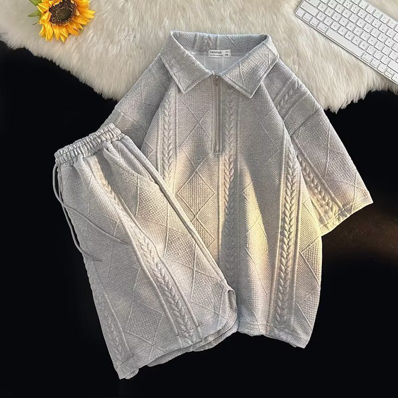 Men's Clothing fashion casual short suit temperament men simple trend all match five point sleeves spring ins new _voghion.com